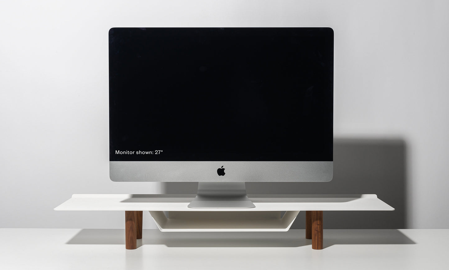 Gather Large Monitor Stand (White/Walnut)