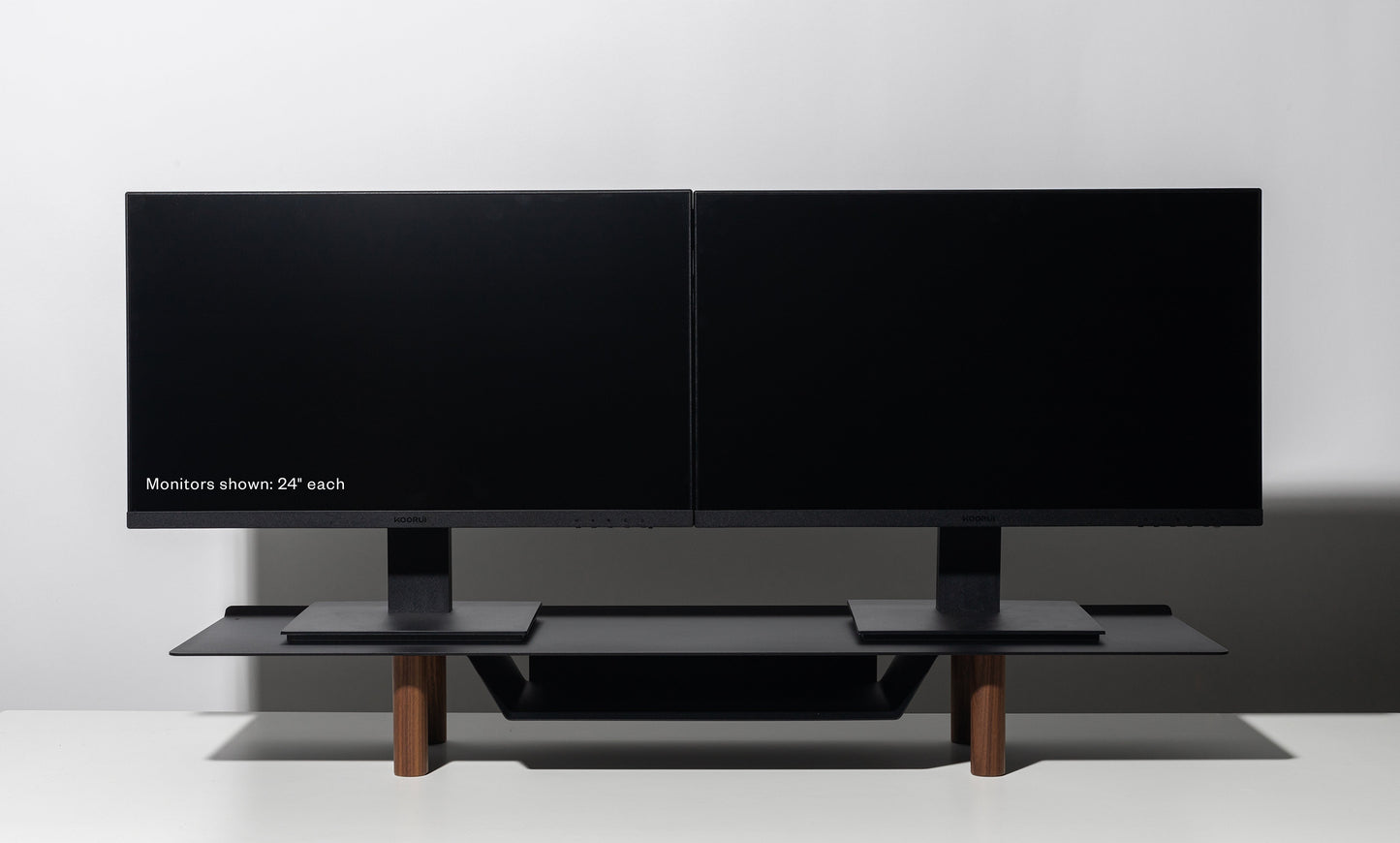 Gather Large Monitor Stand (Black/Walnut)