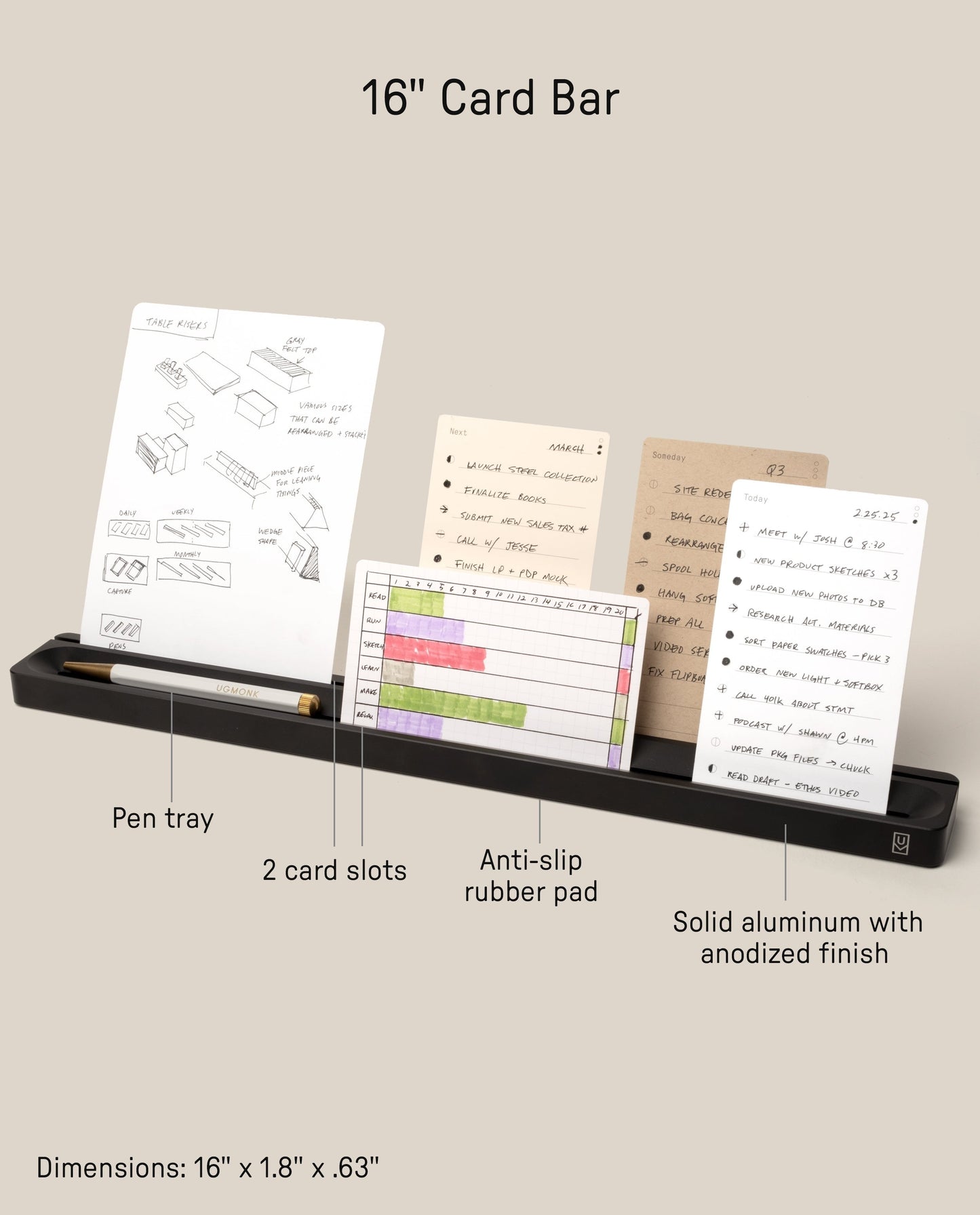 Analog Card Bar (Large 16" – Black)