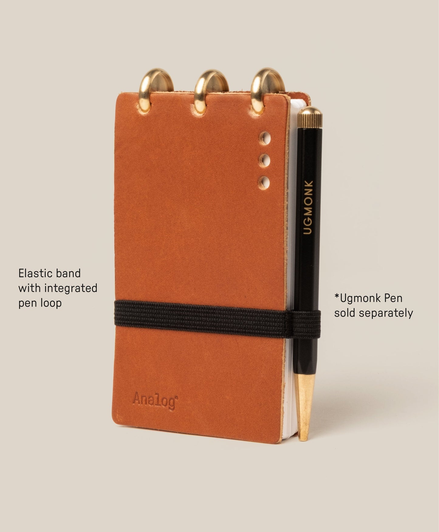 Leather Discbound Analog + 3 Refills (Tan)