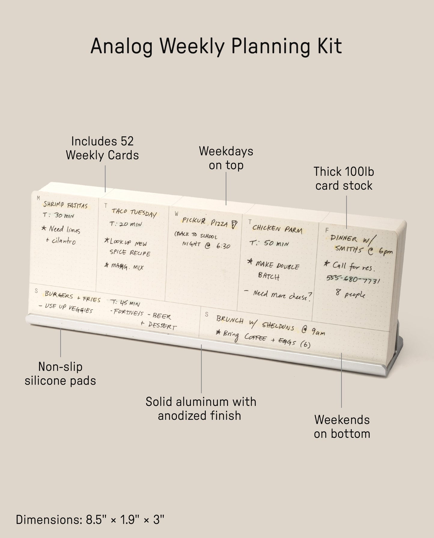 Analog Weekly Planning Kit (Silver Aluminum)
