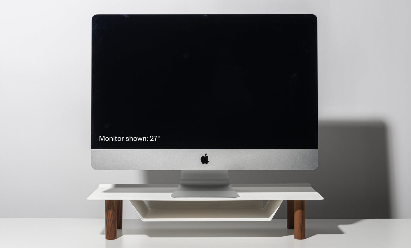 Gather Small Monitor Stand (White/Walnut)