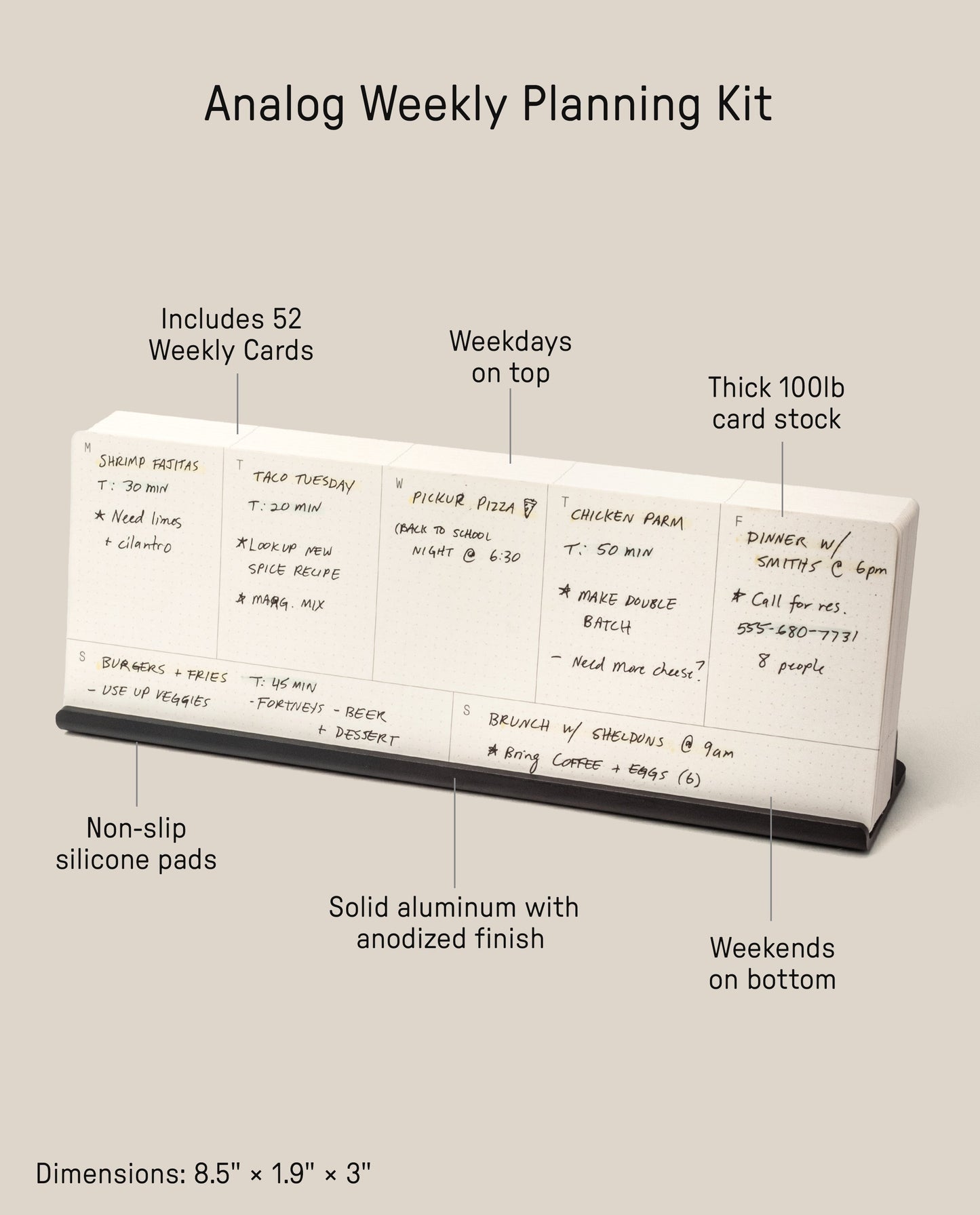 Analog Weekly Planning Kit (Black Aluminum)