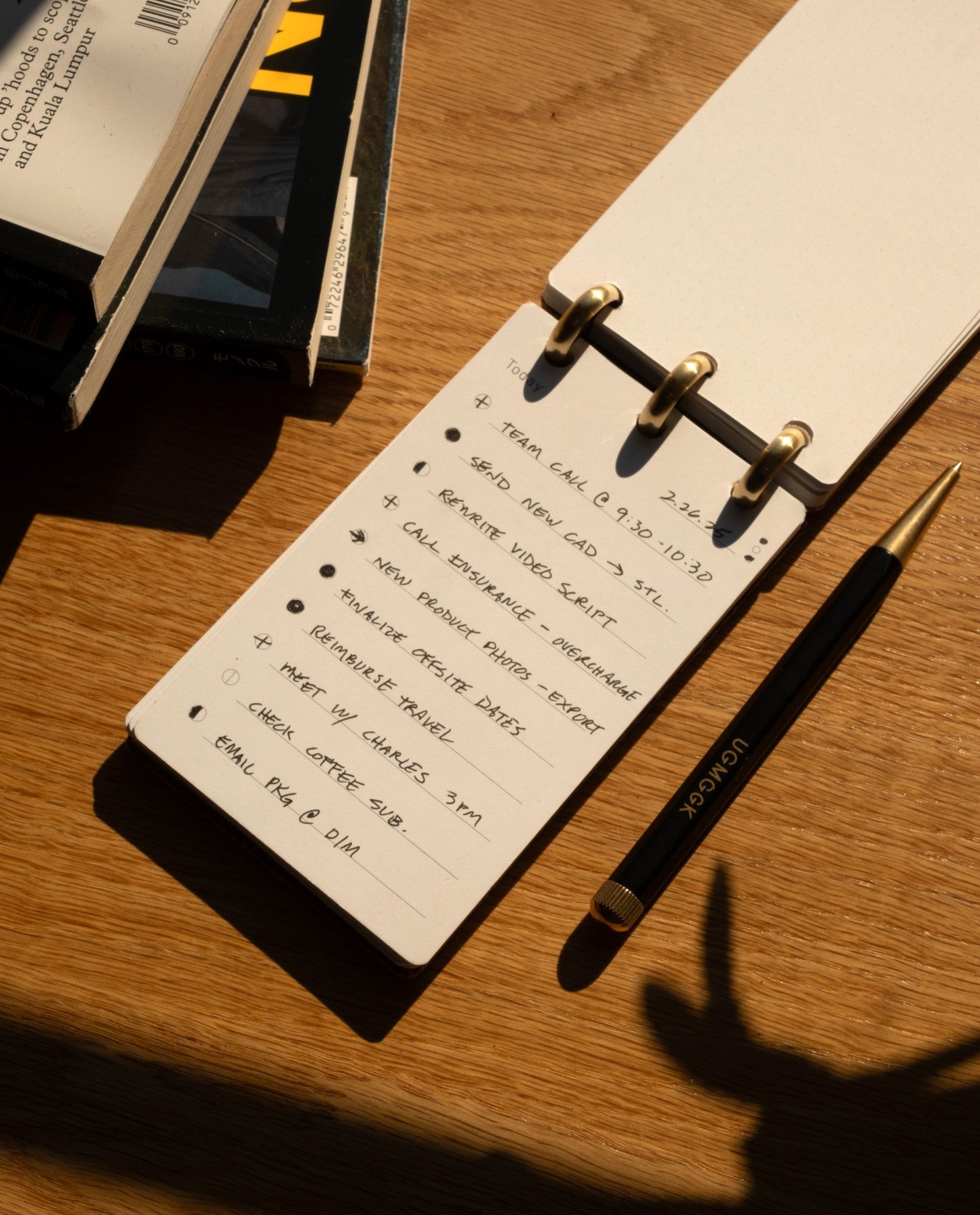 Leather Discbound Analog + 3 Refills (Tan)