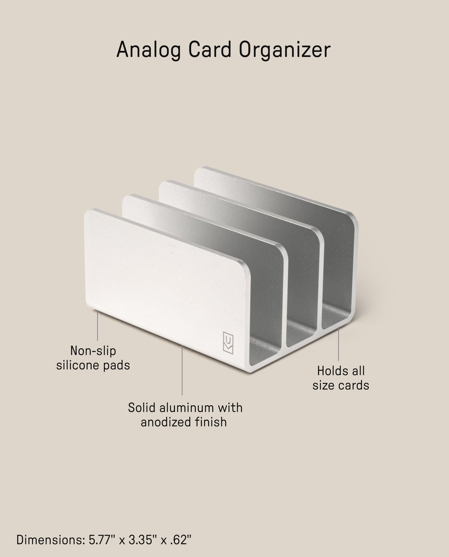 Analog Card Organizer (Silver Aluminum)