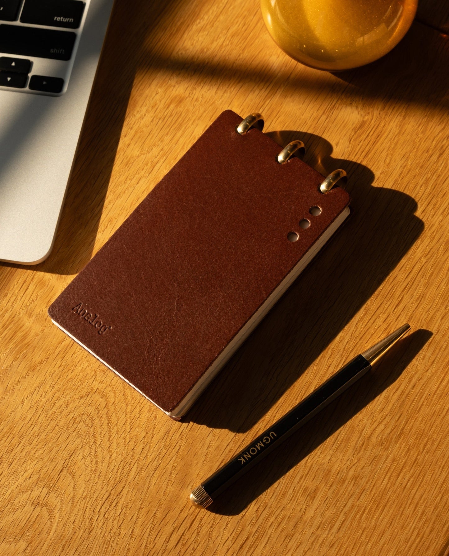 Leather Discbound Analog + 3 Refills (Brown)