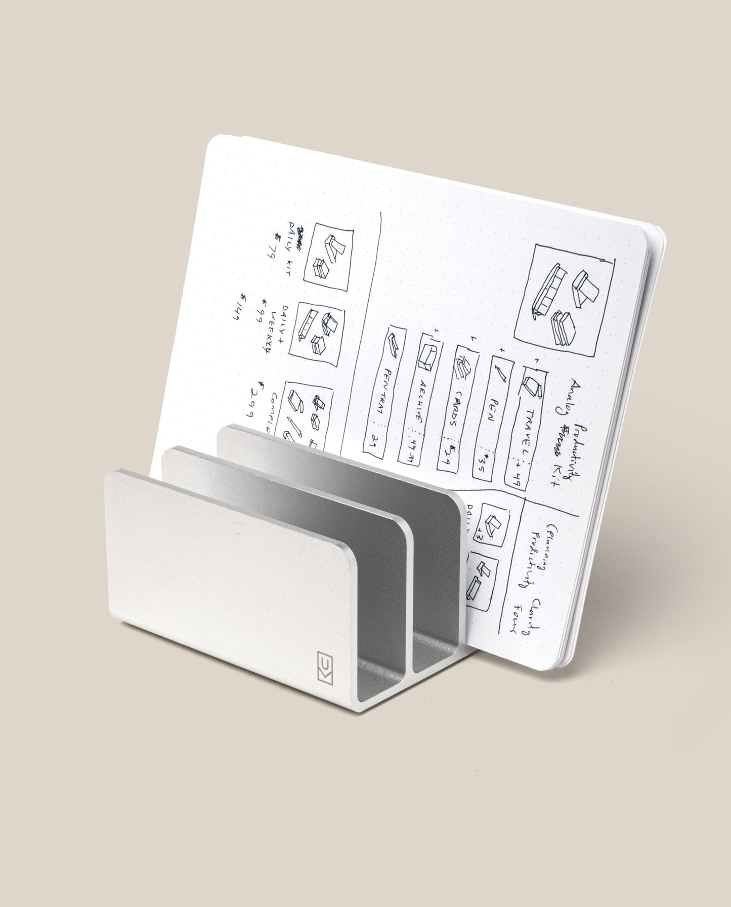 Analog Card Organizer (Silver Aluminum)