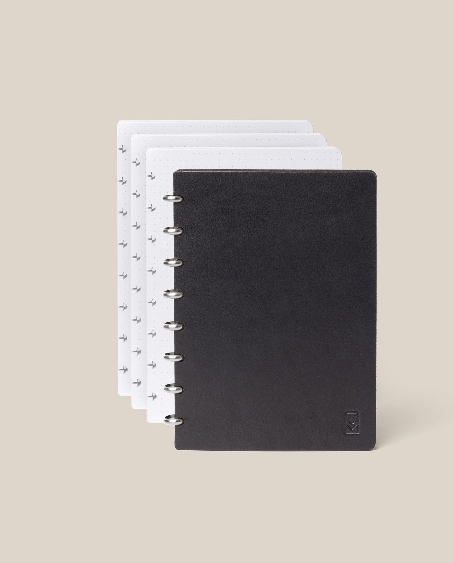 Discbound Heirloom Journal Bundle (Black Leather - Standard 6" x 8.5" + 3 Refills)